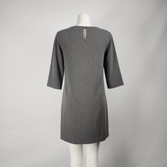 Banana Republic Grey Laser Cut Sheath Dress Size 6 - Picture 6 of 9